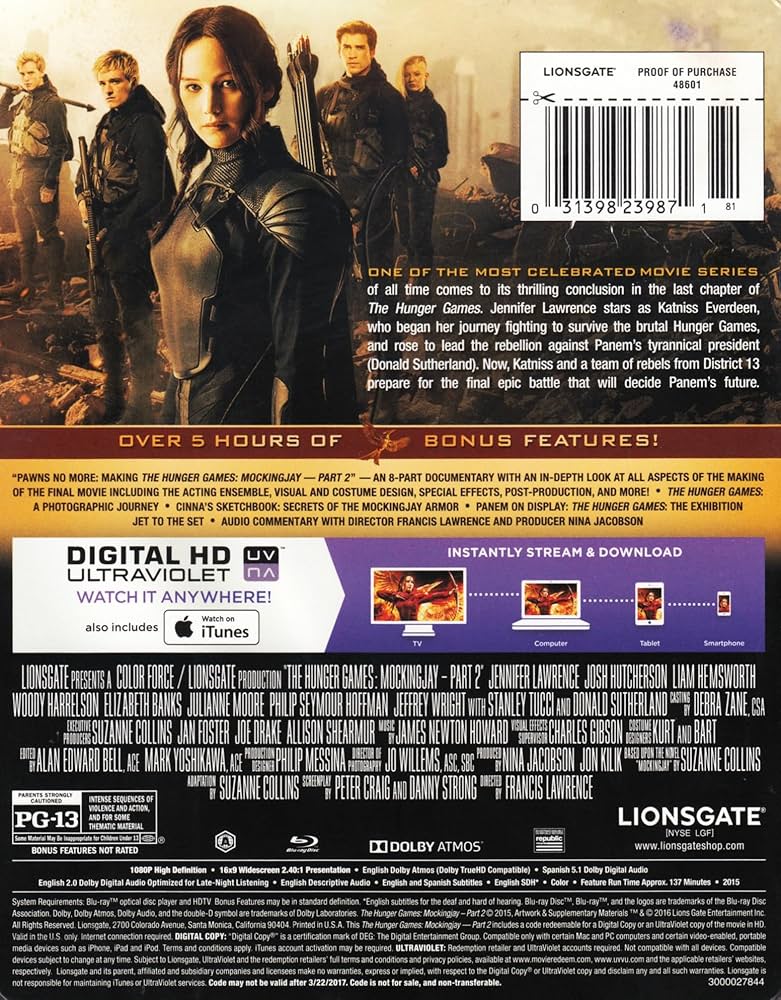 (未使用･未開封品)　Hunger: Complete Second Season [DVD] [Import] og8985z Amazon.com: The Hunger Games: Mockingjay - Part 2 (Blu-ray +